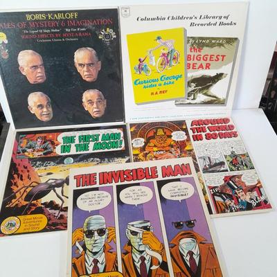 LP Records - Around the world in 80 days, First man on the moon, Curious George and more