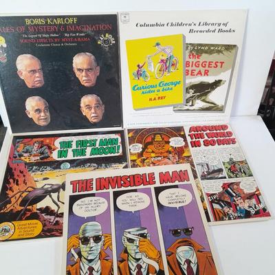 LP Records - Around the world in 80 days, First man on the moon, Curious George and more