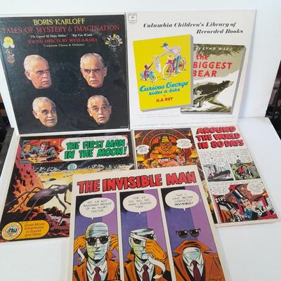 LP Records - Around the world in 80 days, First man on the moon, Curious George and more