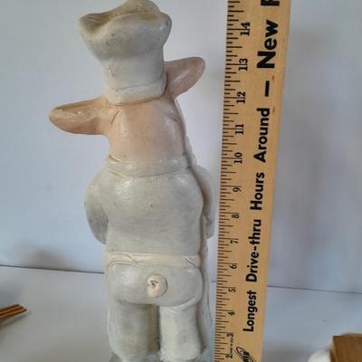 Kitchen Pigs, Chef with wooden utensils, salt & pepper shakers, House Of Lloyd