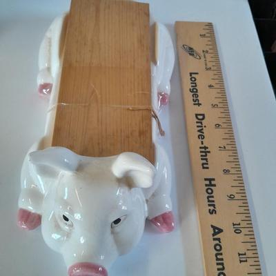 Kitchen Pigs, Chef with wooden utensils, salt & pepper shakers, House Of Lloyd