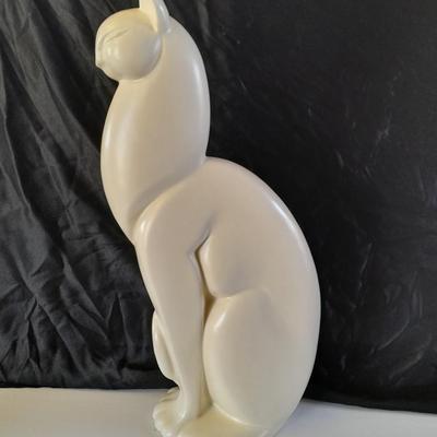 Vintage Mid Century Modern Royal Haeger White winking cat statue