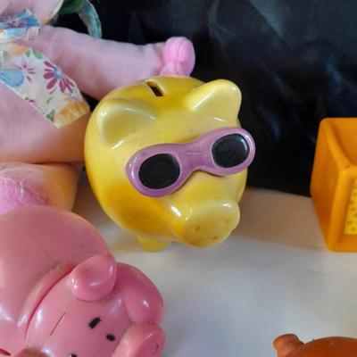 Pig toys for young kids - plush, figures and bank