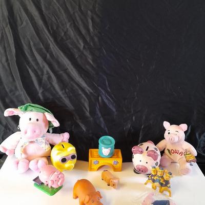 Pig toys for young kids - plush, figures and bank