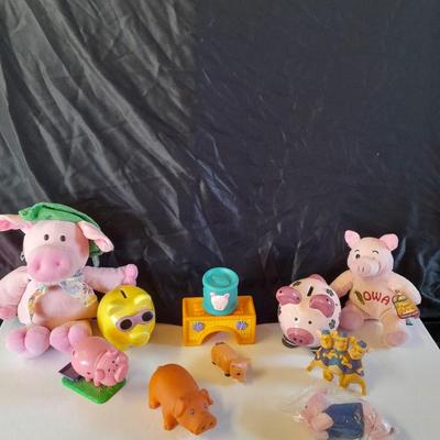 Pig toys for young kids - plush, figures and bank