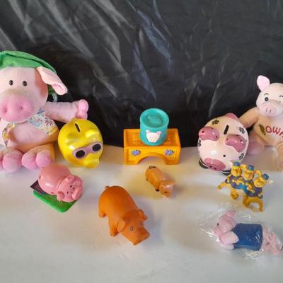 Pig toys for young kids - plush, figures and bank