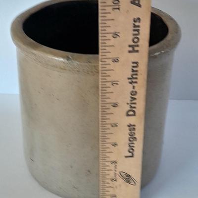 Antique, salt glazed 8" tall pottery Crock