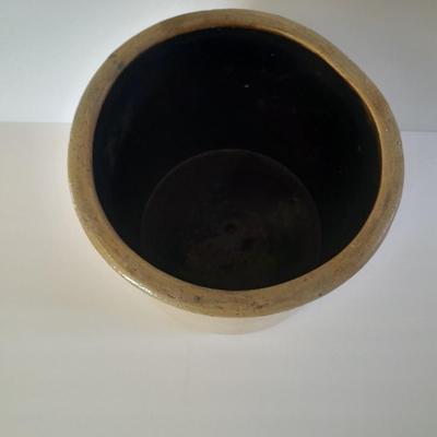 Antique, salt glazed 8" tall pottery Crock