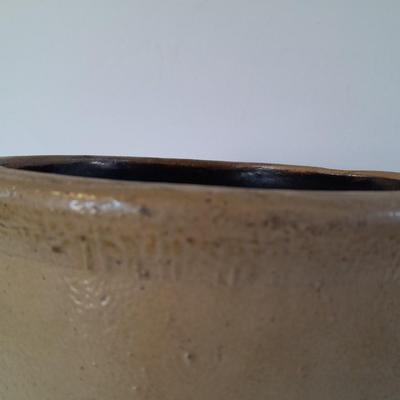 Antique, salt glazed 8" tall pottery Crock
