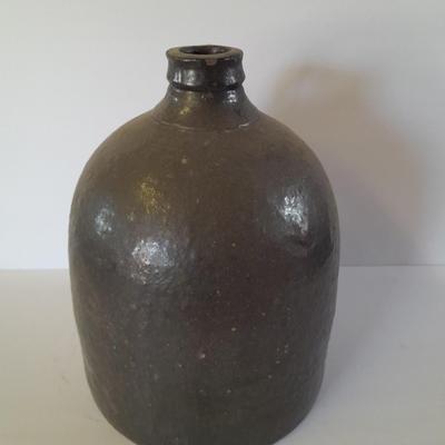 Stoneware Crock Jug Antique Brown Gunmetal Pottery Jug