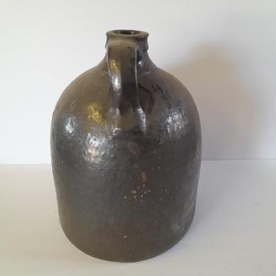 Stoneware Crock Jug Antique Brown Gunmetal Pottery Jug