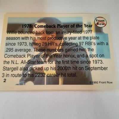 Football trading cards, Willie Stargell, with Certificate of Authenticity
