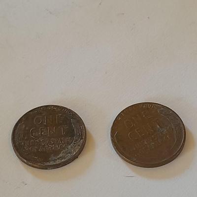 Two one cent Wheat pennies 1942 & 1945