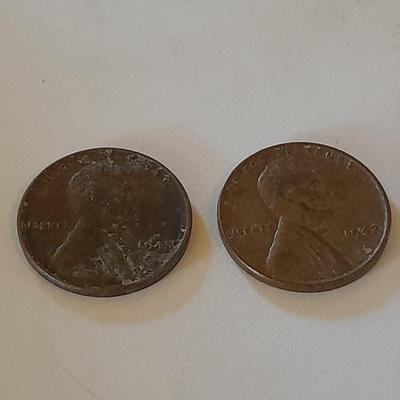 Two one cent Wheat pennies 1942 & 1945