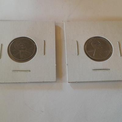 Two steel Wheat Pennies