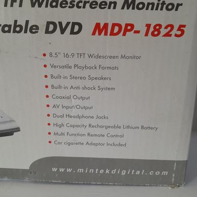 Mintek 8.5" TFT Widescreen portable DVD player with accessories and bag