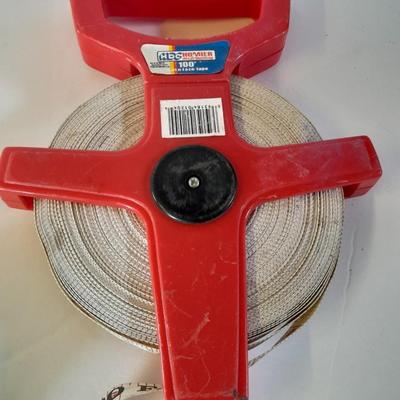 Chicago Electric Pneumatic Nailer/Stapler, chalk line and a 100-foot open face tape measure