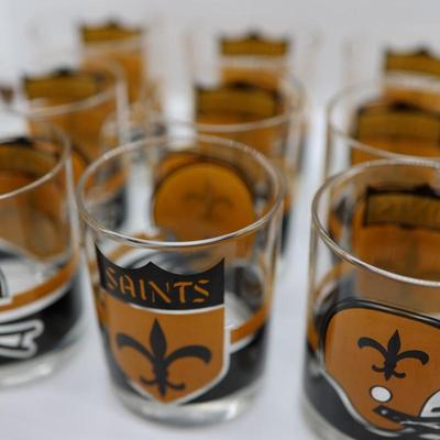 Set of Nine Vintage New Orleans Saints Glasses (9)