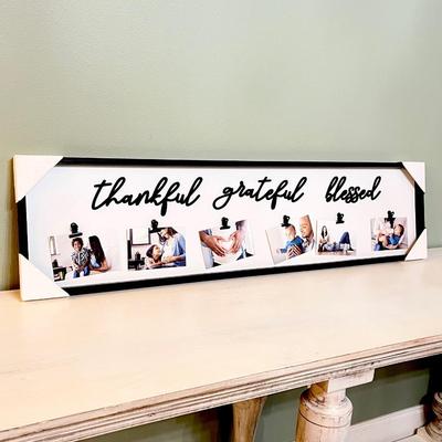 Thankful, Grateful & Blessed ~ Six (6) Picture Clip Frame