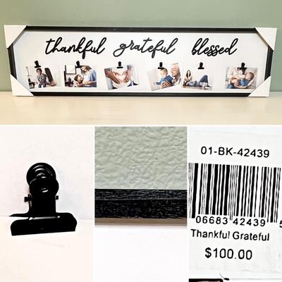Thankful, Grateful & Blessed ~ Six (6) Picture Clip Frame