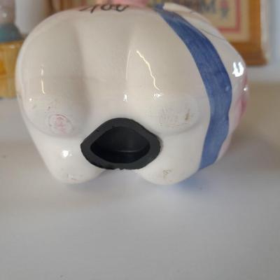 Don't HOG the Bathroom framed picture with Pig soap dispenser and other bath pig figures