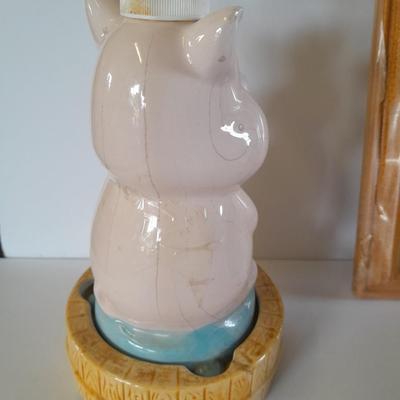 Don't HOG the Bathroom framed picture with Pig soap dispenser and other bath pig figures