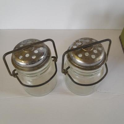 Farm Pig figures and vintage salt & pepper jars