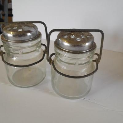 Farm Pig figures and vintage salt & pepper jars
