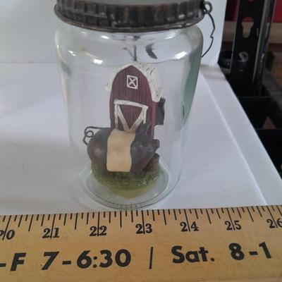 Farm Pig figures and vintage salt & pepper jars