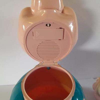 Talking plastic Pig cookie jar no more pigging out pig, and a pig tea pot