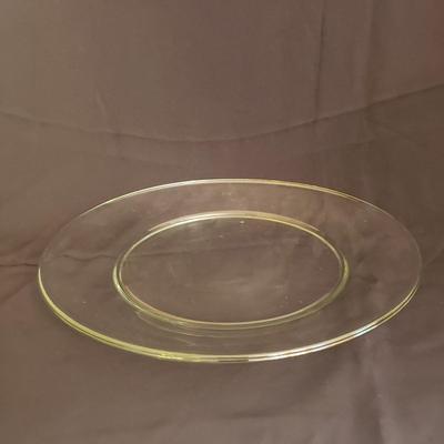 Hand Painted Cake Stand and Clear Plate (K-KD)
