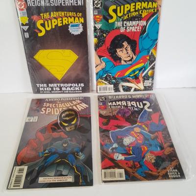 Four Superman Comic Books