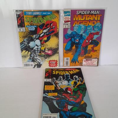 Three Spiderman Comic Books