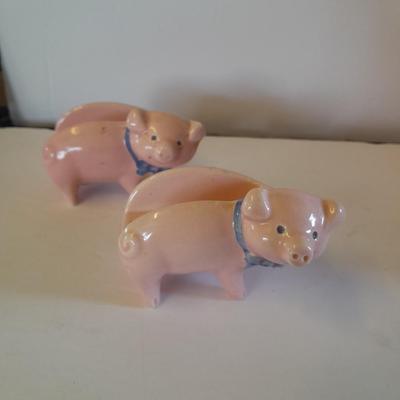 Coco Dowley Pig cookie jar with Pig salt & pepper shakers