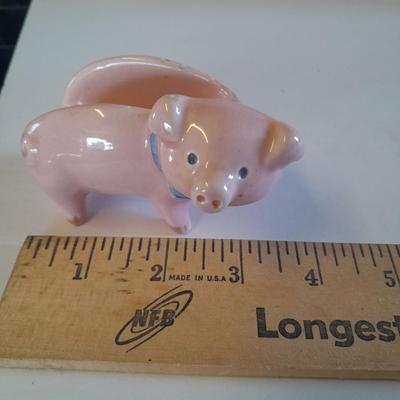 Coco Dowley Pig cookie jar with Pig salt & pepper shakers