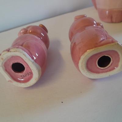Coco Dowley Pig cookie jar with Pig salt & pepper shakers