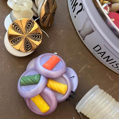 Tin of Fancy buttons