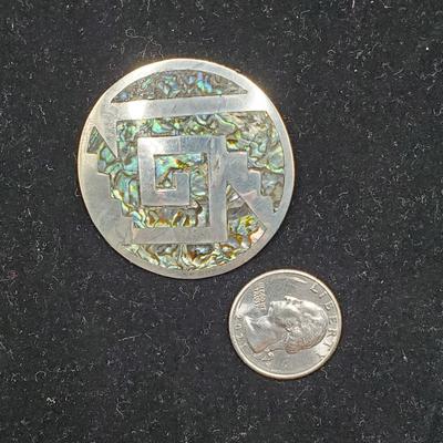 Sterling Pin with Abalone Inlay