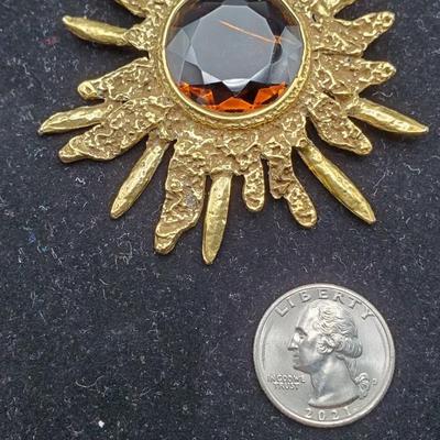 Brutalist Sunburst Brooch