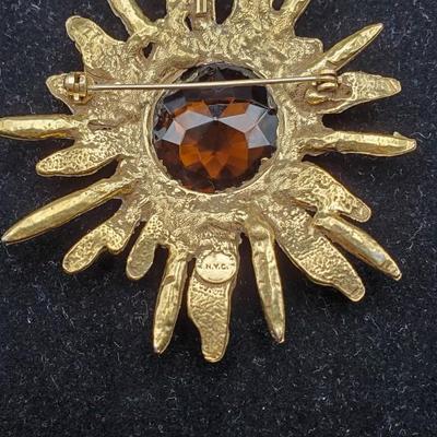 Brutalist Sunburst Brooch