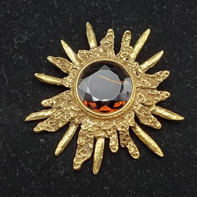 Brutalist Sunburst Brooch