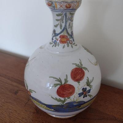 Hand Painted Italian Pottery Chinoiserie Vase