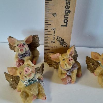 Set of Six Pig angel figures