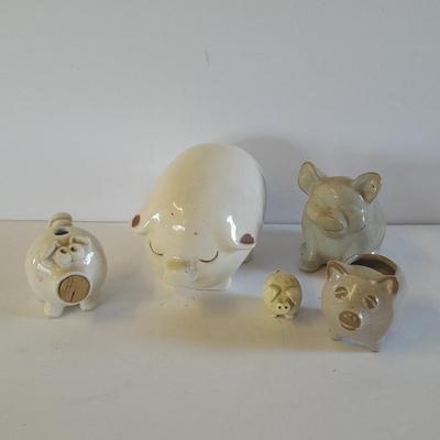 Pig figures White Pig family, large pig, funny face pig, and more