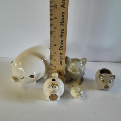 Pig figures White Pig family, large pig, funny face pig, and more