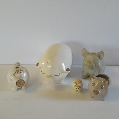 Pig figures White Pig family, large pig, funny face pig, and more