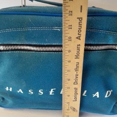 Vintage Hasselblad Retro blue shoulder bag. Rugged, durable canvas travel bag Made in Sweden