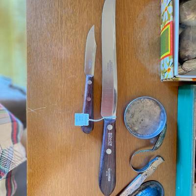 S Sterling, silver plated, silver utensils, knives