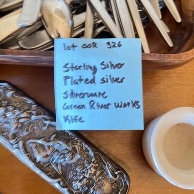 S Sterling, silver plated, silver utensils, knives