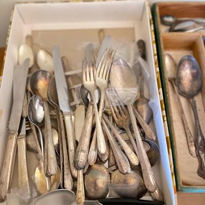 S Sterling, silver plated, silver utensils, knives